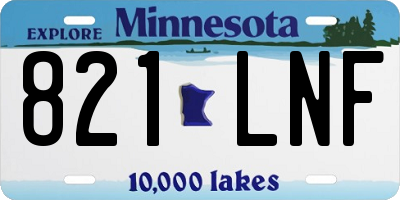 MN license plate 821LNF