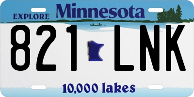 MN license plate 821LNK