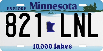 MN license plate 821LNL