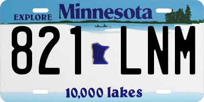 MN license plate 821LNM