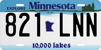 MN license plate 821LNN