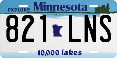 MN license plate 821LNS