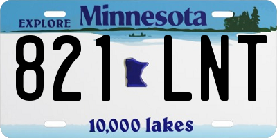 MN license plate 821LNT