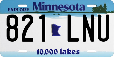 MN license plate 821LNU