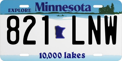 MN license plate 821LNW