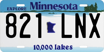 MN license plate 821LNX