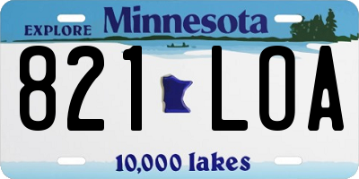 MN license plate 821LOA