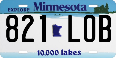 MN license plate 821LOB