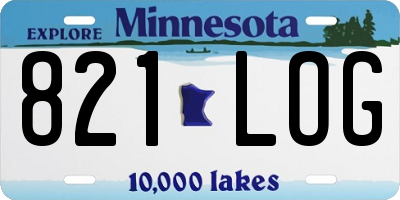 MN license plate 821LOG