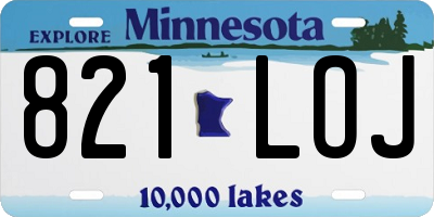 MN license plate 821LOJ