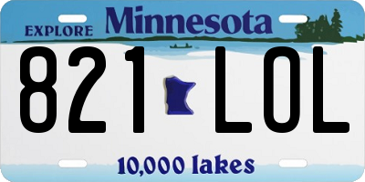 MN license plate 821LOL