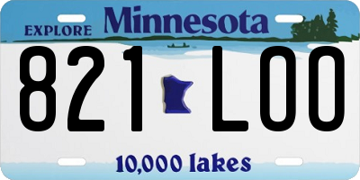MN license plate 821LOO