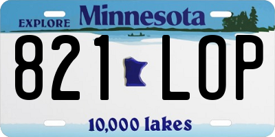 MN license plate 821LOP