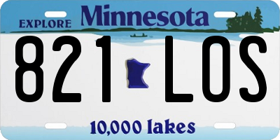 MN license plate 821LOS