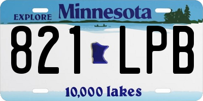 MN license plate 821LPB