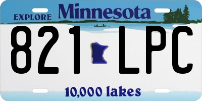 MN license plate 821LPC