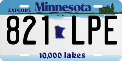MN license plate 821LPE