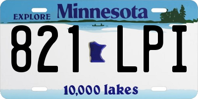 MN license plate 821LPI