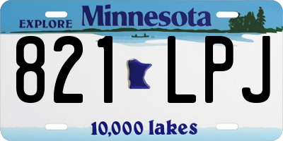MN license plate 821LPJ