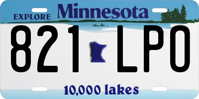 MN license plate 821LPO