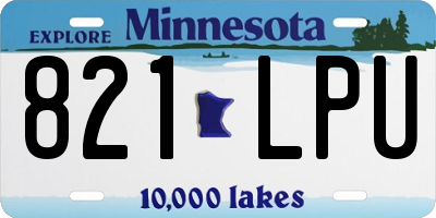 MN license plate 821LPU