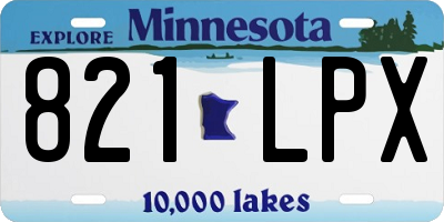 MN license plate 821LPX