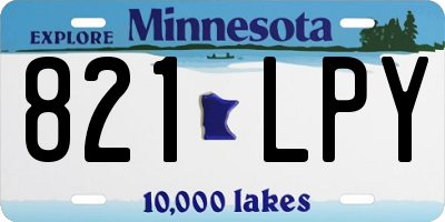 MN license plate 821LPY