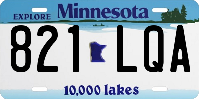 MN license plate 821LQA
