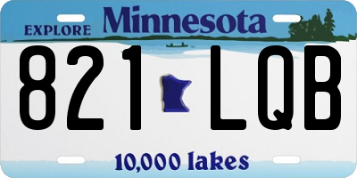 MN license plate 821LQB