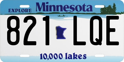 MN license plate 821LQE