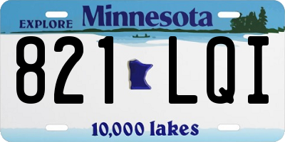 MN license plate 821LQI