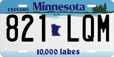 MN license plate 821LQM