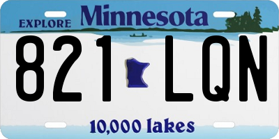 MN license plate 821LQN