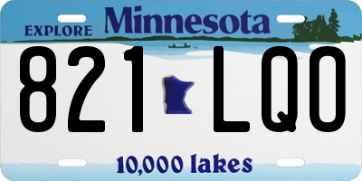 MN license plate 821LQO