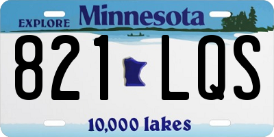 MN license plate 821LQS