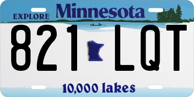 MN license plate 821LQT