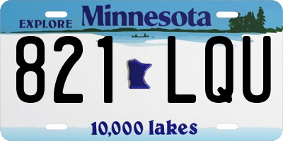 MN license plate 821LQU