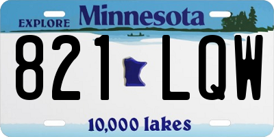 MN license plate 821LQW