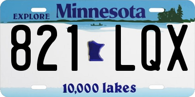 MN license plate 821LQX
