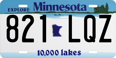 MN license plate 821LQZ