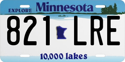 MN license plate 821LRE