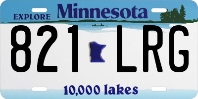 MN license plate 821LRG