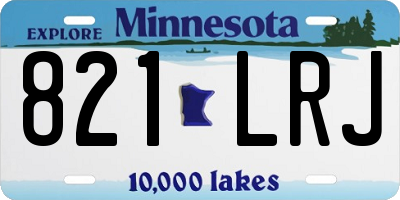 MN license plate 821LRJ