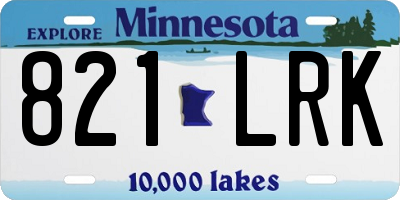 MN license plate 821LRK