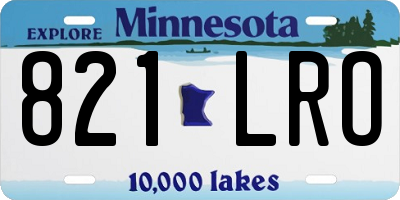 MN license plate 821LRO