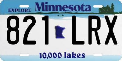 MN license plate 821LRX