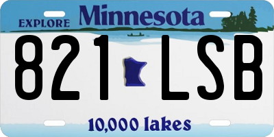 MN license plate 821LSB