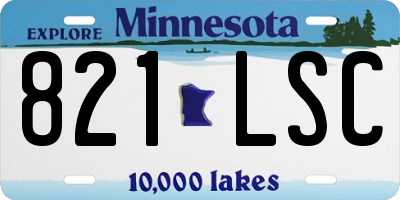 MN license plate 821LSC