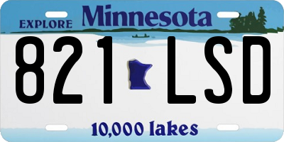 MN license plate 821LSD