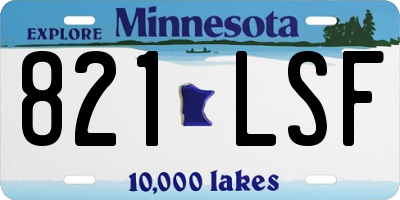 MN license plate 821LSF